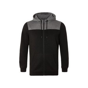LIVERGY® Pánská tepláková mikina XXL (XXL (60/62), černá/šedá)