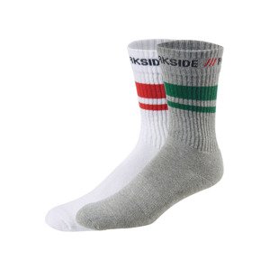 Parkside® Pánské sportovní ponožky, 2 páry (39/42, bílá/šedá)
