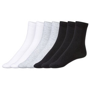 esmara® Dámské ponožky s BIO bavlnou, 7 párů (39/42, bílá/šedá/černá)