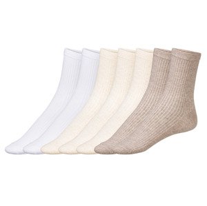 esmara® Dámské ponožky s BIO bavlnou, 7 párů  (35/38, bílá/béžová)