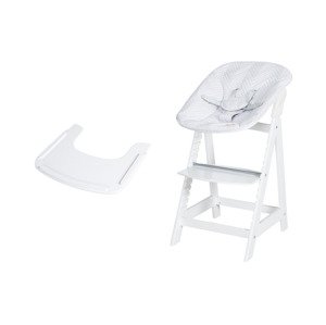 Sada dětské vysoké židličky Born Up 2 v 1 s pultíkem, bílá