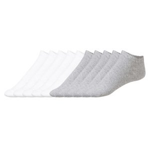 Livergy® Pánské nízké ponožky s BIO bavlnou, 10 párů (bílá/šedá, 43/46)