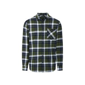 Livergy® Pánská volnočasová flanelová košile (XL (43/44), námořnická modrá / olivová )