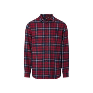Livergy® Pánská volnočasová flanelová košile (XL (43/44), červená / námořnická modrá)