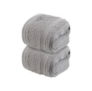 Livarno home Ručník pro hosty, 30 x 50 cm, 450 g/m2, 2 kusy (šedá)