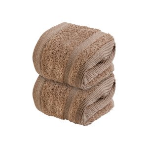 Livarno home Ručník pro hosty, 30 x 50 cm, 450 g/m2, 2 kusy (hnědá)
