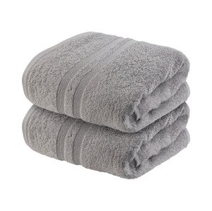 Livarno home Froté ručník, 50 x 100 cm, 450 g/m2, 2 kusy (šedá)