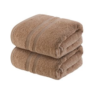 Livarno home Froté ručník, 50 x 100 cm, 450 g/m2, 2 kusy (hnědá)