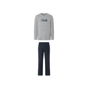 Livergy® Pánské pyžamo (L (52/54), šedá/kostkovaná)