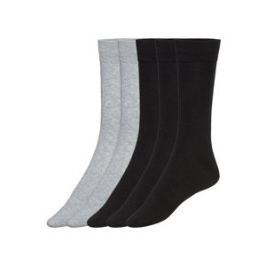 Livergy® Pánské ponožky s BIO bavlnou, 5 párů (šedá/černá, 43-46)