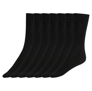 Livergy® Pánské ponožky s BIO bavlnou, 7 párů (39/42, černá)