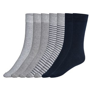 Livergy® Pánské ponožky s BIO bavlnou, 7 párů (39/42, navy modrá / šedá)