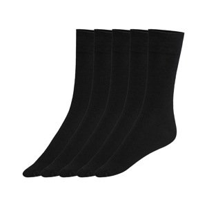 Livergy® Pánské ponožky s BIO bavlnou, 5 párů (39-42, černá)