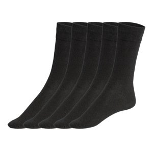 Livergy® Pánské ponožky s BIO bavlnou, 5 párů (43/46, černá)
