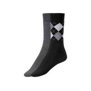 Livergy® Pánské termo ponožky s BIO bavlnou, 2 páry (39-42, šedá/černá)