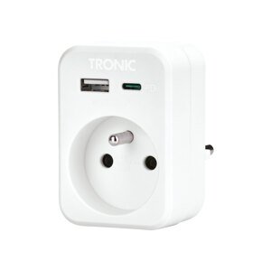 Tronic® Zásuvkový USB adaptér (bílá)