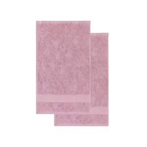 Livarno home Froté ručník pro hosty, 50 x 100 cm, 500 g/m2, 2 kusy (světle růžová)