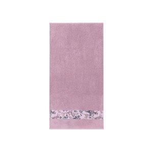 Livarno home Froté osuška, 70 x 140 cm, 500 g/m2 (květiny světle růžová)