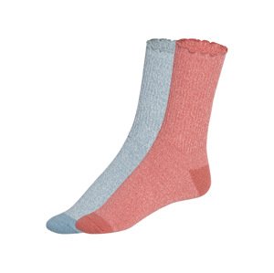 esmara® Dámské měkké ponožky, 2 páry (39/42, zelená/červená)