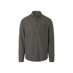 Livergy® Pánská flanelová košile (L (41/42), tmavě šedá)
