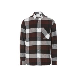 Livergy® Pánská flanelová volnočasová košile (L (41/42), hnědá/bílá)