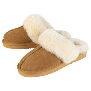 esmara® Dámské pantofle z jehněčí kožešiny (39, hnědá)