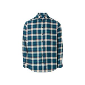 Livergy® Pánská flanelová košile (XL (43/44), kostka/modrá/bílá/oranžová)