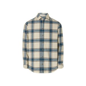 Livergy® Pánská flanelová košile (XL (43/44), kostka/krémová/modrá)