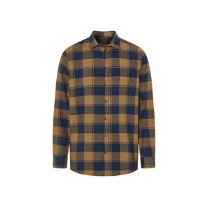 Livergy® Pánská volnočasová flanelová košile (Xxl (45/46), kostka / hnědá / navy modrá)