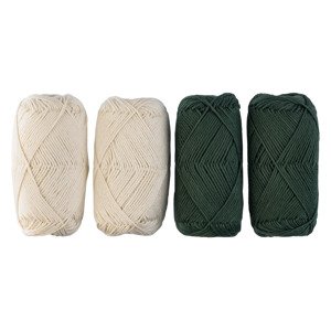 crelando® Sada bavlněné příze, 4 x 50 g (béžová/olivová)