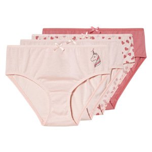 lupilu® Dívčí kalhotky s BIO bavlnou, 4 kusy (110/116, světle růžová / růžová)