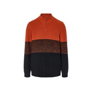 Livergy® Pánský pletený svetr (L (52-54), modrá/oranžová)