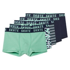 pepperts!® Chlapecké boxerky s BIO bavlnou, 5 kusů (146/152, vzor bílá / navy modrá / zelená)