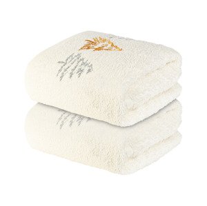 Livarno home Froté ručník pro hosty, 50 x 90 cm, 450 g/m2, 2 kusy (krémová)