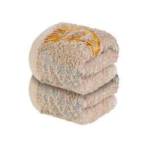 Livarno home Froté ručník pro hosty, 30 x 50 cm, 450 g/m2, 2 kusy (béžová)