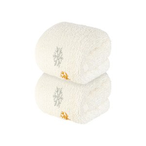 Livarno home Froté ručník pro hosty, 30 x 50 cm, 450 g/m2, 2 kusy (krémová)