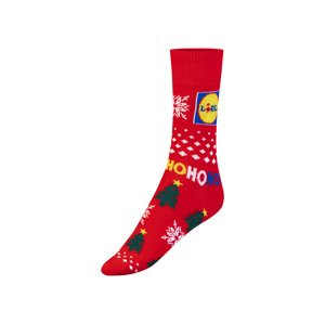 Dámské / Pánské vánoční ponožky Lidl (35/38, červená)