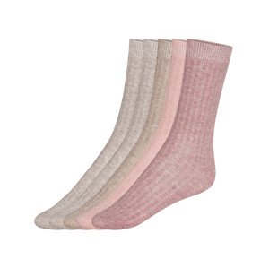 esmara® Dámské ponožky s BIO bavlnou, 5 párů (35/38, béžová/růžová)