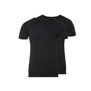 Livergy® Pánské spodní triko, 2 kusy (kulatý výstřih, 4/S, černá)