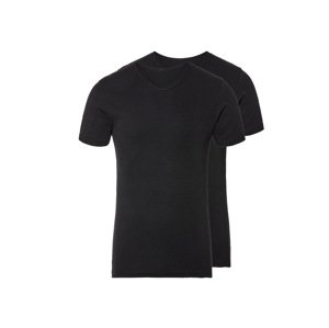 Livergy® Pánské spodní triko, 2 kusy ("V" výstřih, 7/Xl, černá)