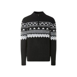 Livergy® Pánský pletený svetr (XL (56/58), černá/bílá)