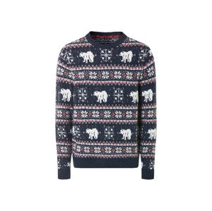 Livergy® Pánský pletený svetr (navy modrá / bílá, Xxl(60/62))