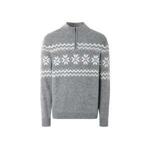 Livergy® Pánský pletený svetr (XL (56/58), šedá/bílá)