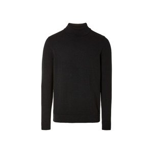 Livergy® Pánský úpletový svetr s rolákem (L (52-54), černá)