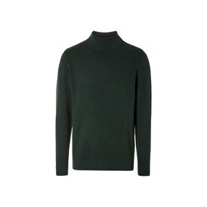 Livergy® Pánský úpletový svetr s rolákem (XL (56/58), tmavě zelená)