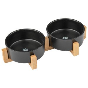zoofari® Miska na krmení (dvojitá miska na krmení/černá)