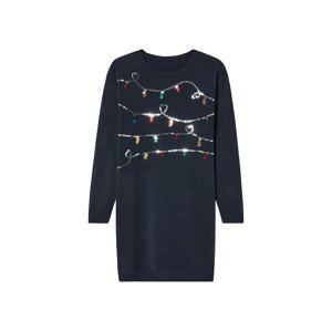 pepperts!® Dívčí vánoční pletené šaty (146/152, navy modrá)