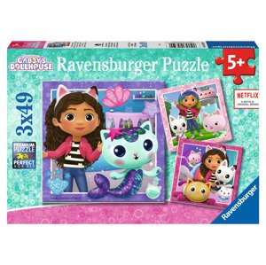 Ravensburger Dětské puzzle (Gábinin kouzelný domek 3x49p)