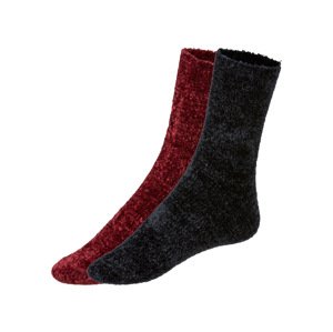 esmara® Dámské měkké ponožky, 2 páry (35/38, červená/černá)