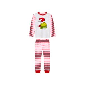 Dívčí pyžamo Grinch (110/116, bílá/červená)